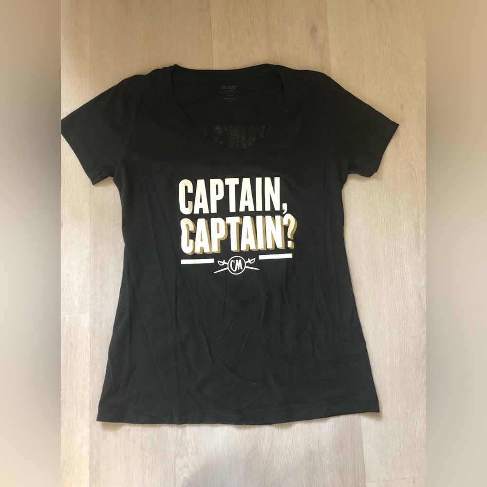 Captain Morgan Black V Neck Medium Captain’s Crew Shirt NEW